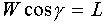W*cos(gamma)=L
